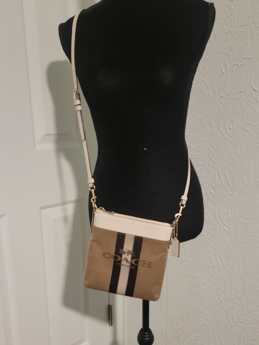 Coach Horse & Carriage Jacquard Kitt Crossbody Bag #72412